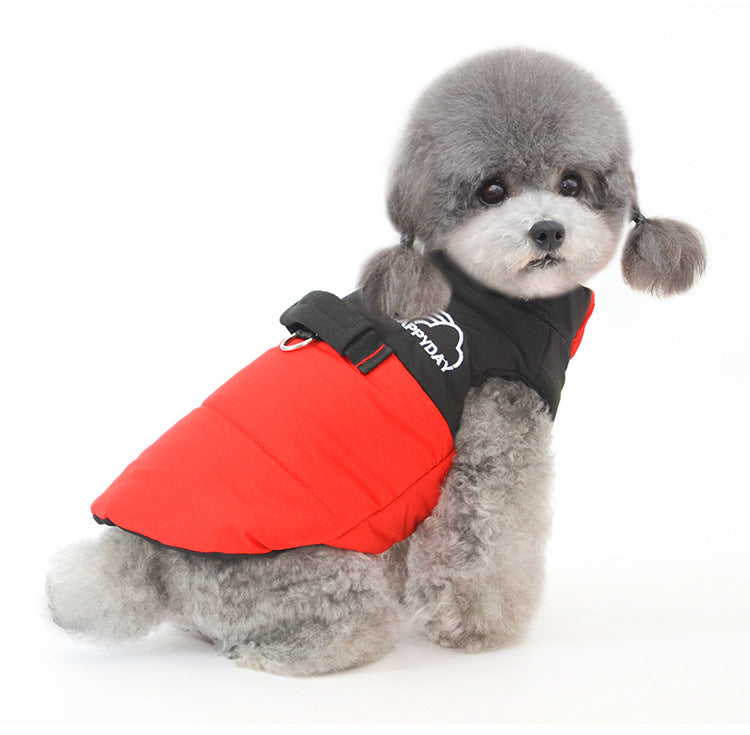 Warm Winter Dog Coat in Pink, Yellow, Red, and Blue