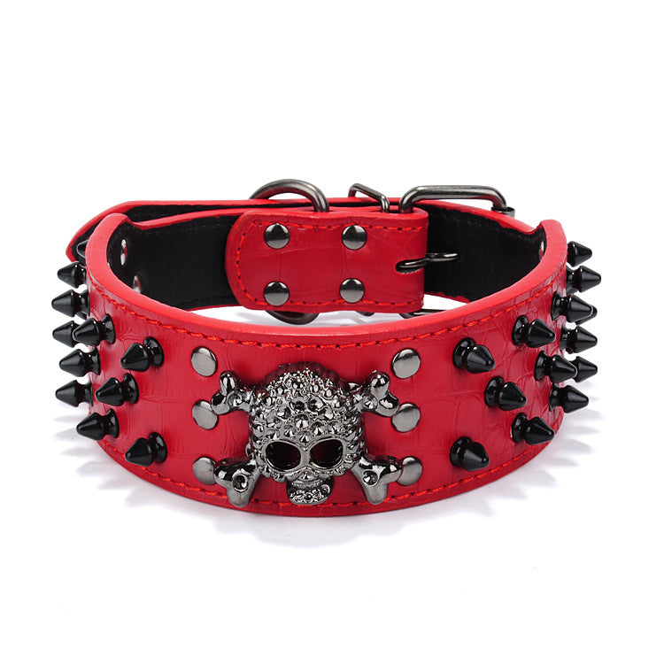 Skull Studded Dog Collar in Multiple Colors