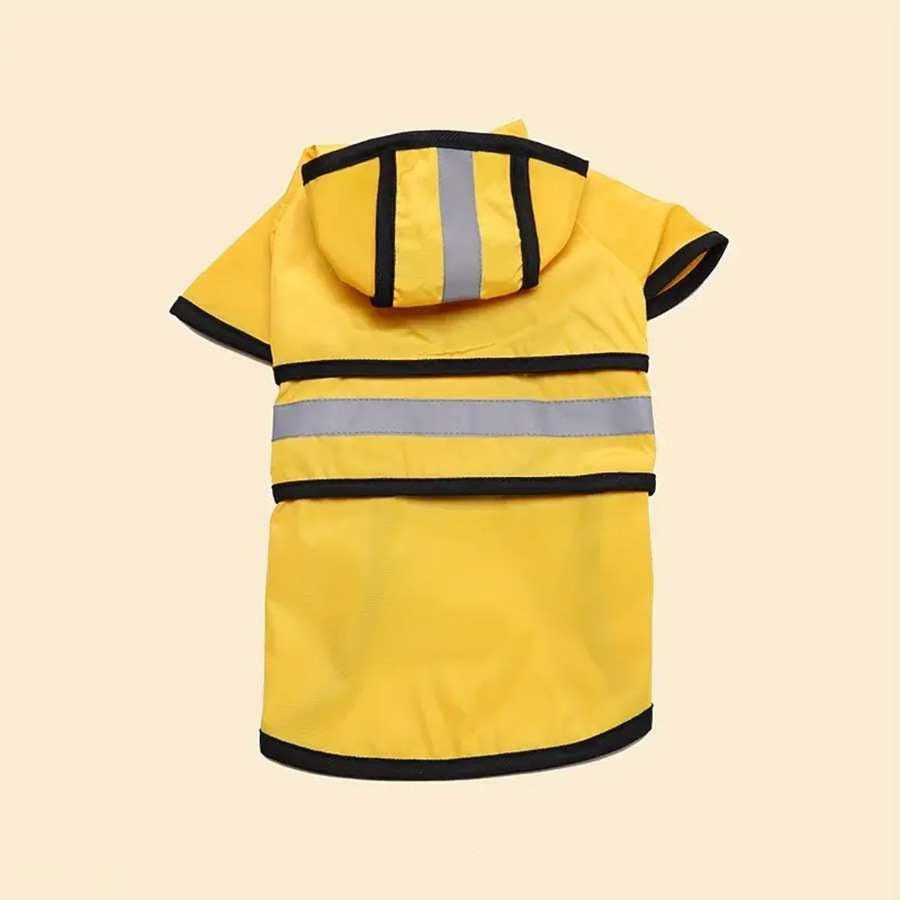 Reflective Poncho Dog Raincoat in Yellow and Blue