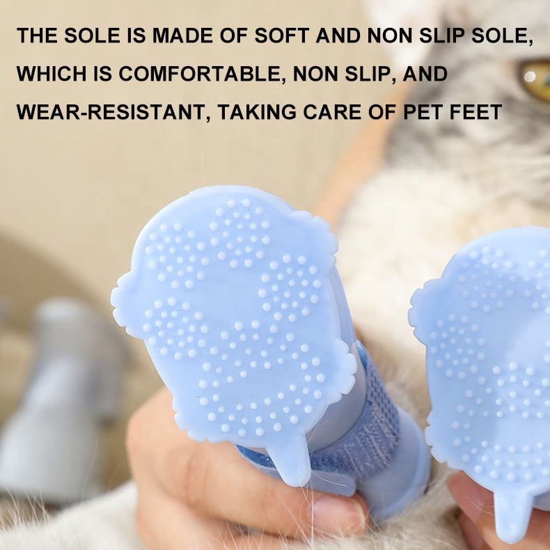 Waterproof Silicone Rain Boots for Dogs, 4-Pack