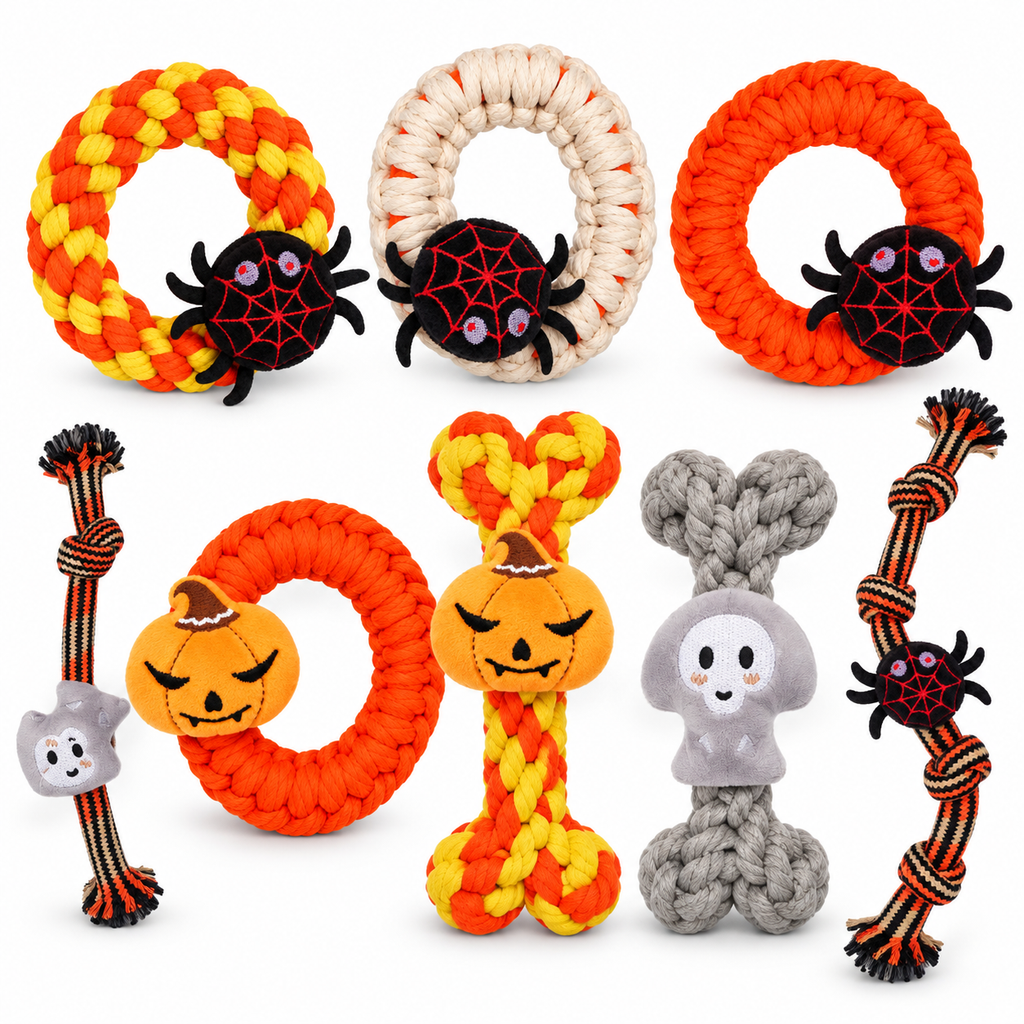 Halloween Tug Of War Spider Plush Dog Toy