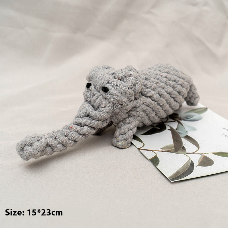 Rope Chew Toy With Knotted Animal Shapes