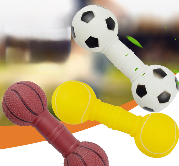 Football Squeaky Toy Dumbbell for Dogs