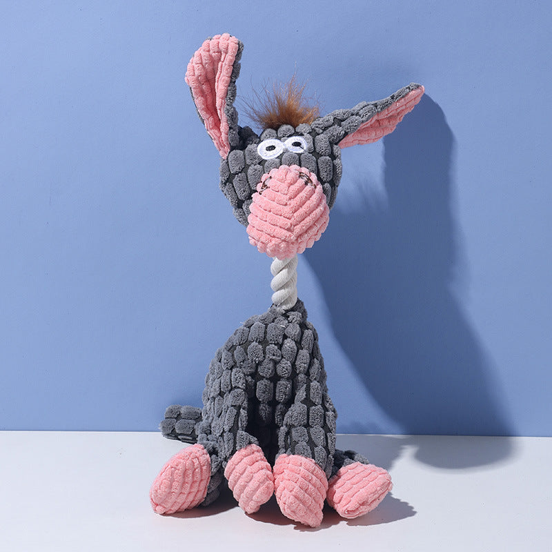 Funny Donkey Plush Dog Toy with Squeaky Sound