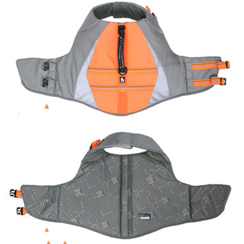 Reflective Dog Swim Vest in Orange and Green, XXS to XL
