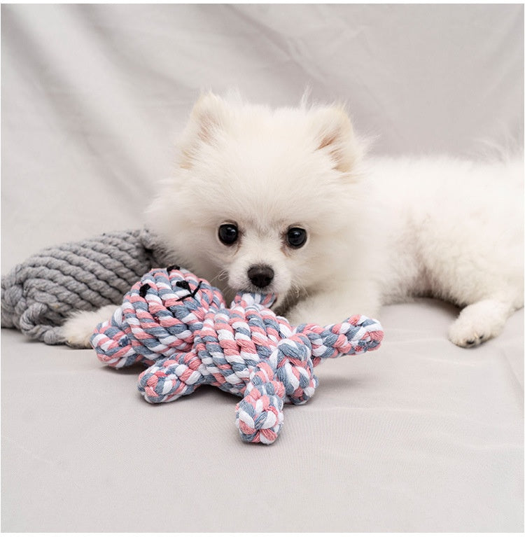 Rope Chew Toy With Knotted Animal Shapes