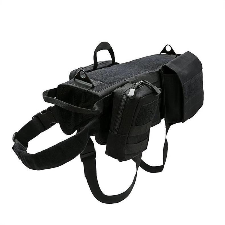 Tactical Molle Dog Harness Vest in Black, Green and Camo