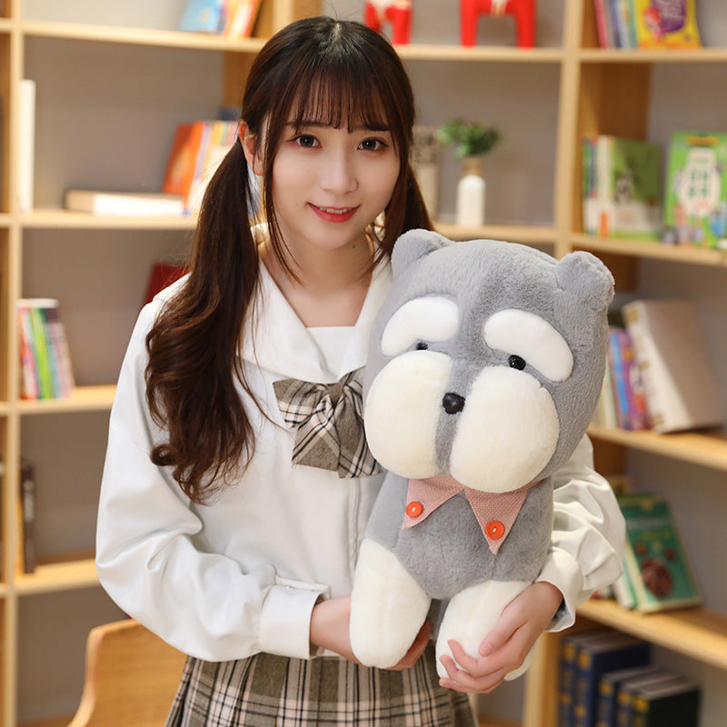 Schnauzer Plush Dog Toy with Bow Tie