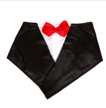 Wedding Tuxedo Triangle Scarf for Large Dogs