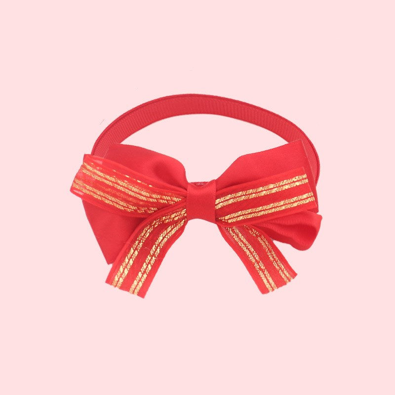 Holiday Adjustable Dog Collar with Bow Tie