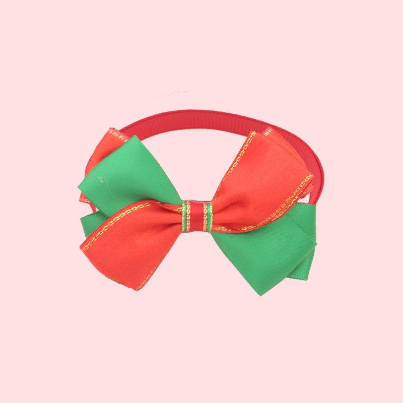 Holiday Adjustable Dog Collar with Bow Tie