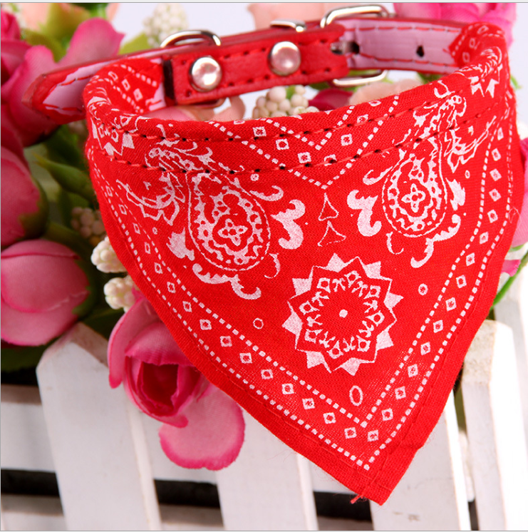 Triangle Dog Scarf in Rose and Blue