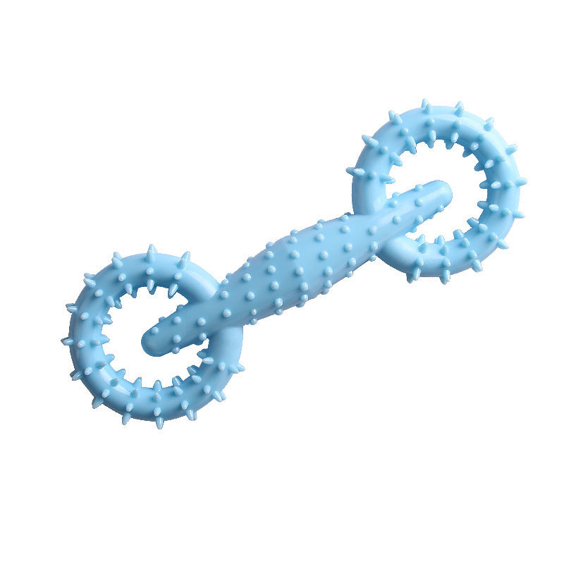 Dog Chew Toy Ring in Blue, Pink & Green