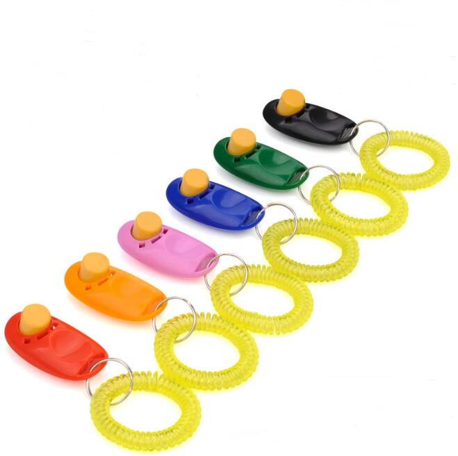 Dog Clicker Training Tool with Keyring and Wrist Strap