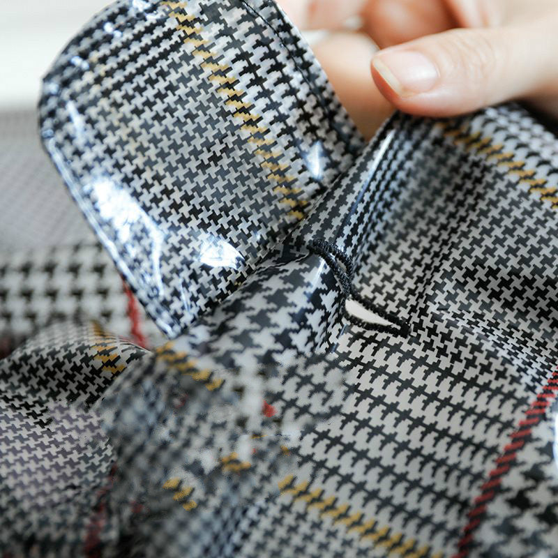 Dog Plaid Raincoat in Gray