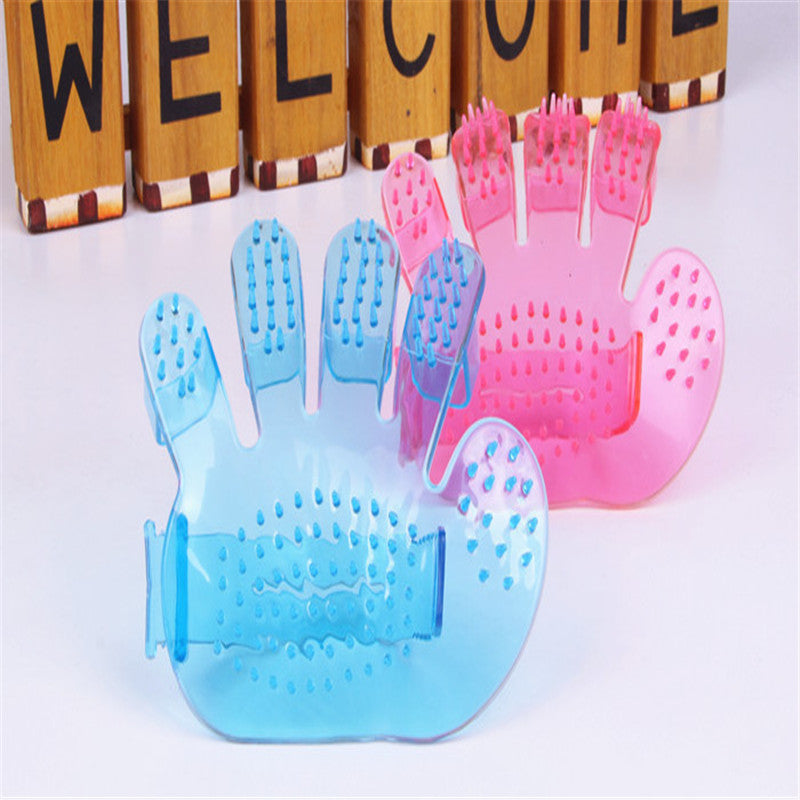 Five Finger Dog Shower Brush in Pink and Blue