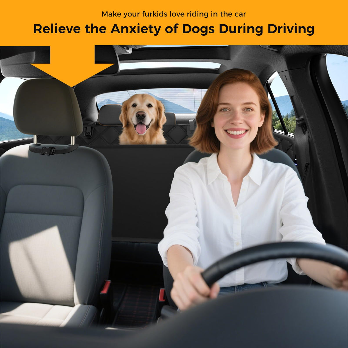 Waterproof Car Seat Cover Hammock for Dogs