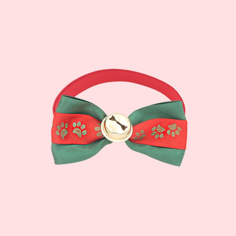 Holiday Adjustable Dog Collar with Bow Tie