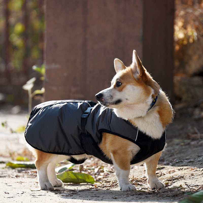 Waterproof Black Raincoat for Dogs