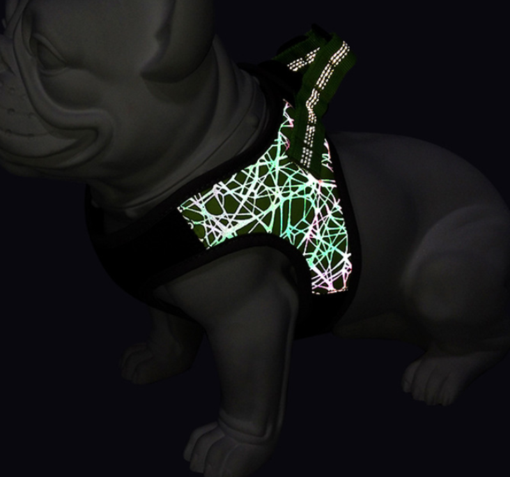 Dog Harness Vest in Blue, Black, and Green