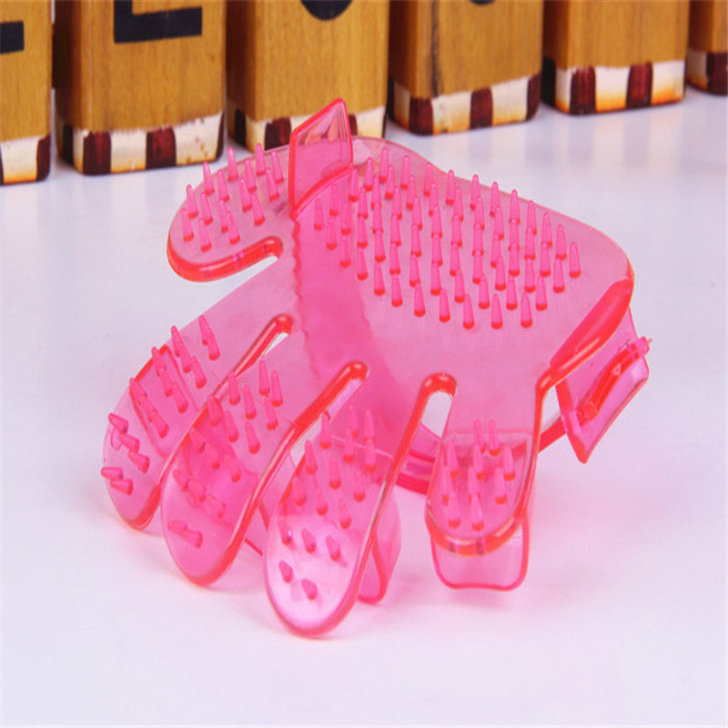 Five Finger Dog Shower Brush in Pink and Blue