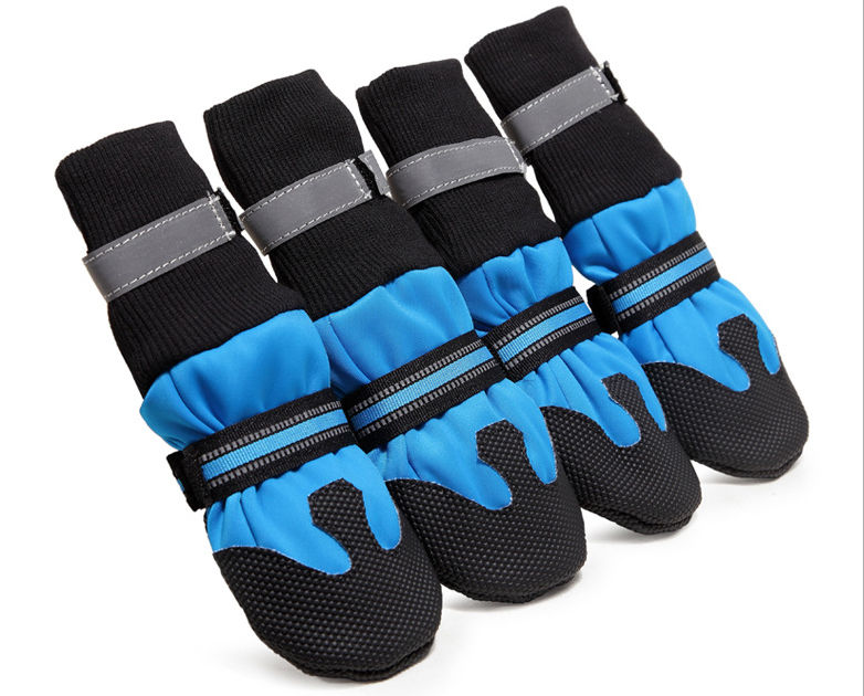 Waterproof Boots for Large and Medium Dogs in Rose Red and Blue