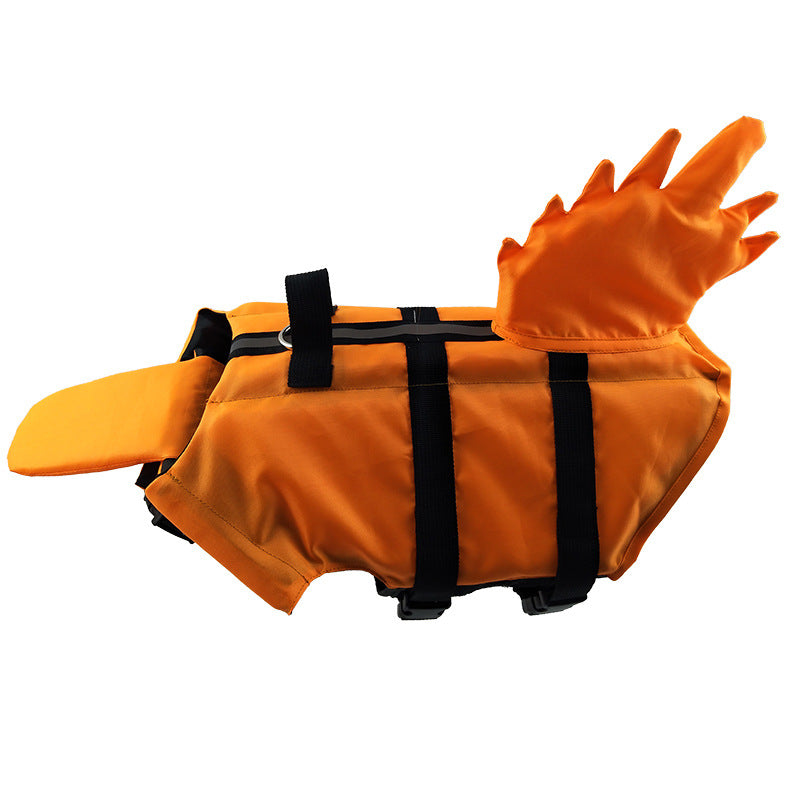 Dragon Tail Dog Swim Vest in Blue and Yellow