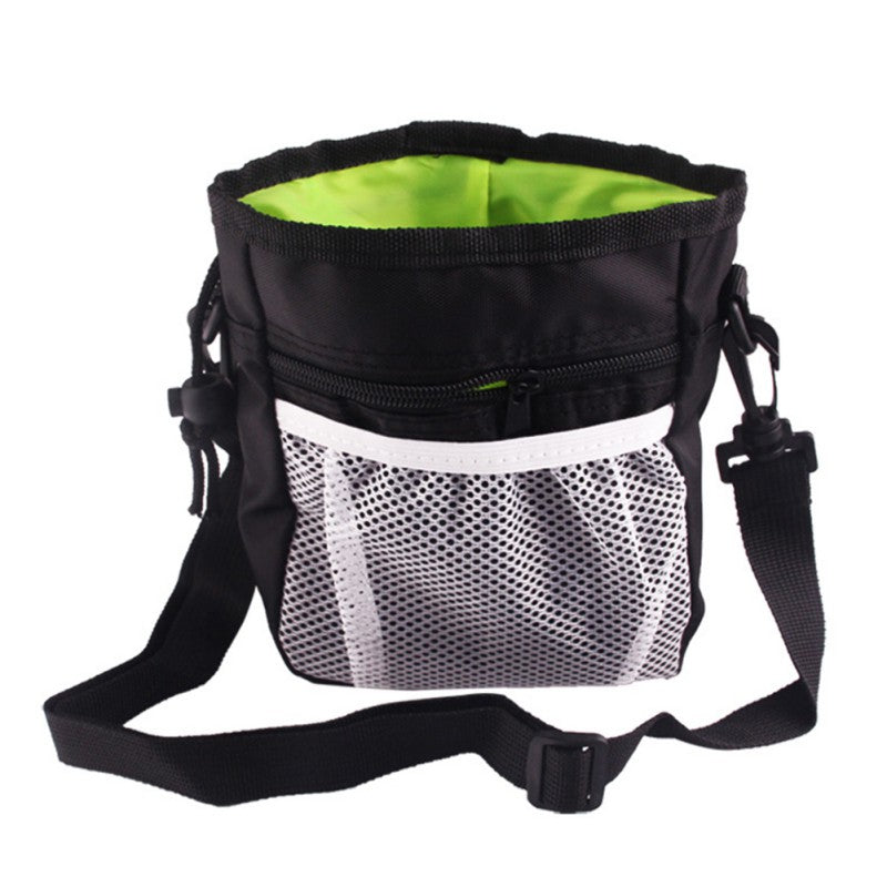 Drawstring Treat Pouch for Dog Walks in Red and Black