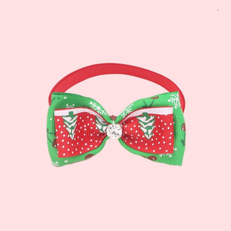 Holiday Adjustable Dog Collar with Bow Tie