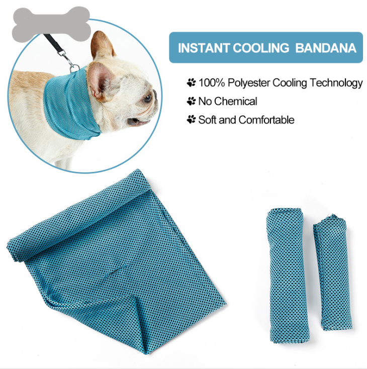 Instant Cooling Blue Dog Bandana Scarf Wrap