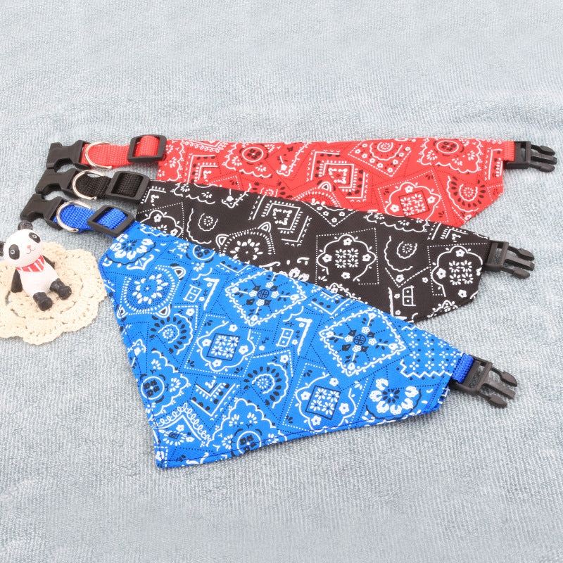 Neck Scarf Bandana Collar for Dogs in Black, Blue & Red