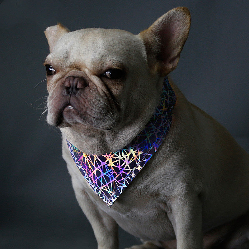 Reflective Dog Bandana in Grey, Sizes S to L