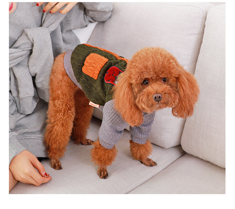 Blue and Green Dog Sweater for Small and Large Dogs