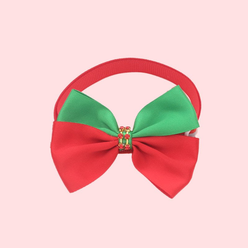 Holiday Adjustable Dog Collar with Bow Tie