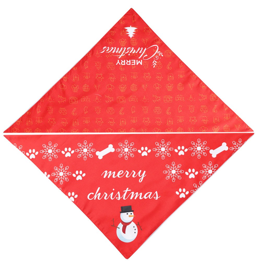 Pet Saliva Towel Triangle Dog Towel in Red and Green