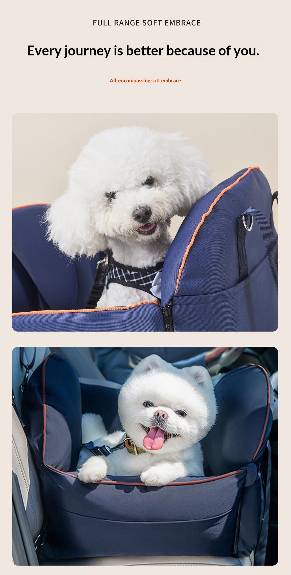 Large-Capacity Car Console Dog Carrier Bag in Multiple Colors