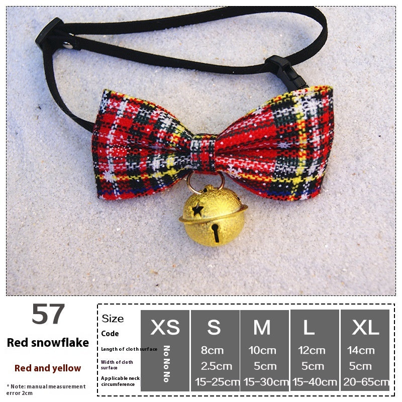Christmas Dog Scarf with Bow Tie