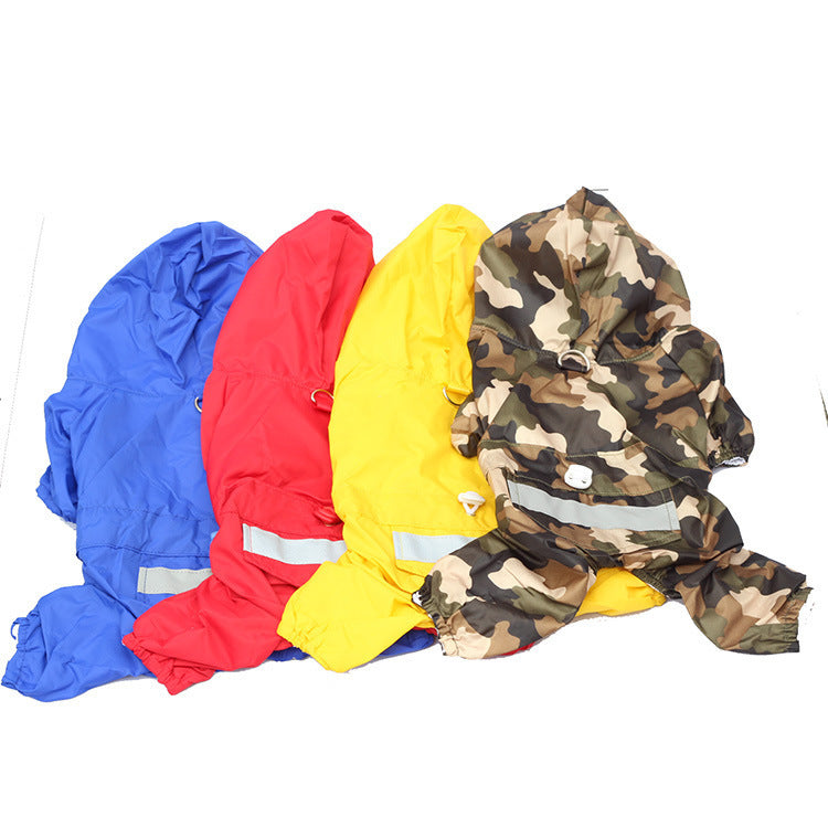 Four-Leg Hooded Dog Raincoat