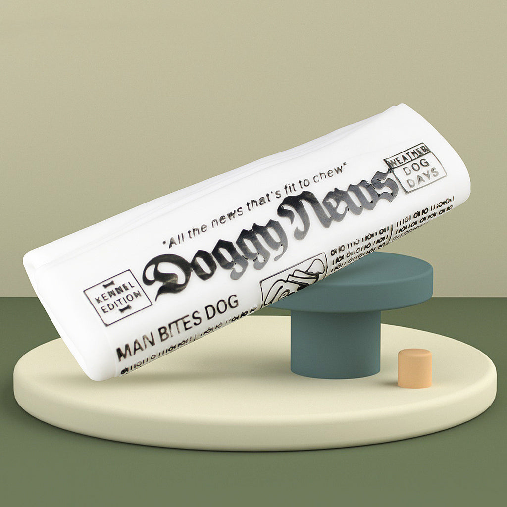Squeaky Newspaper Chew Toy in Black & White