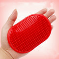 Soft Rubber Dog Bath Massage Brush in Red and Blue