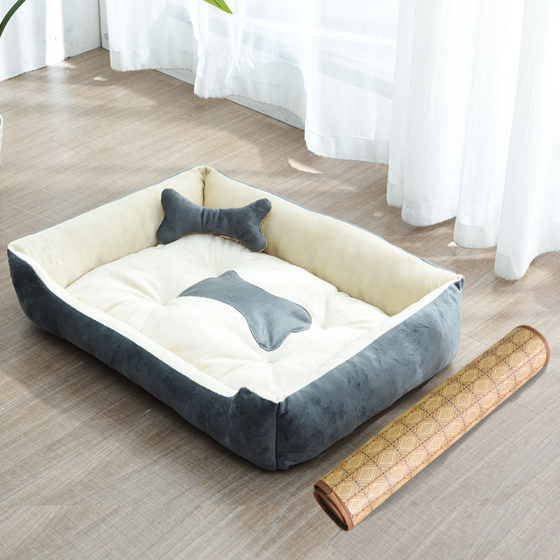 Four Seasons Dog Bed with Bone Toys