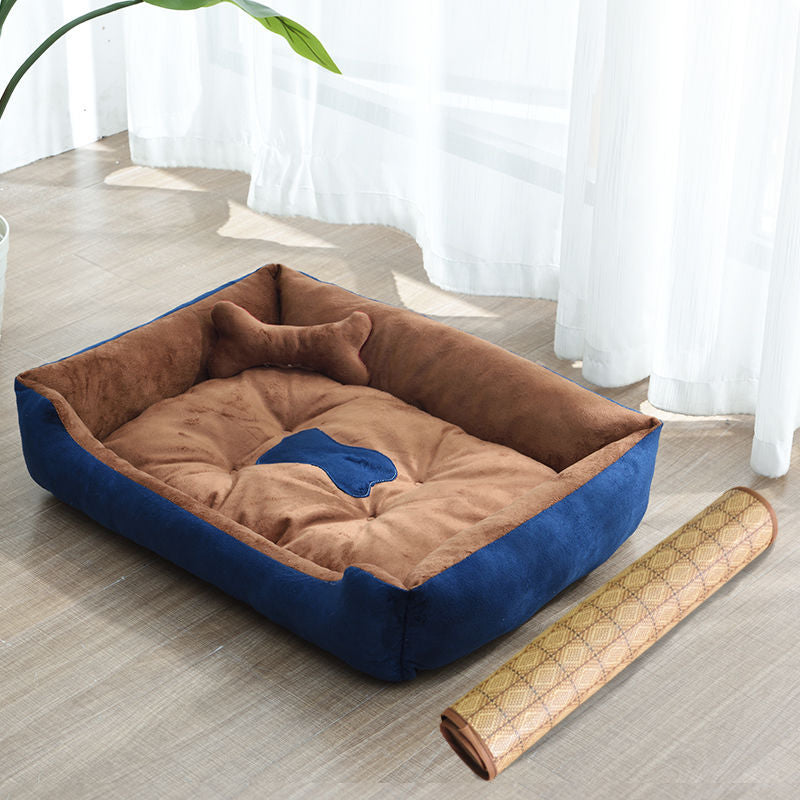 Four Seasons Dog Bed with Bone Toys