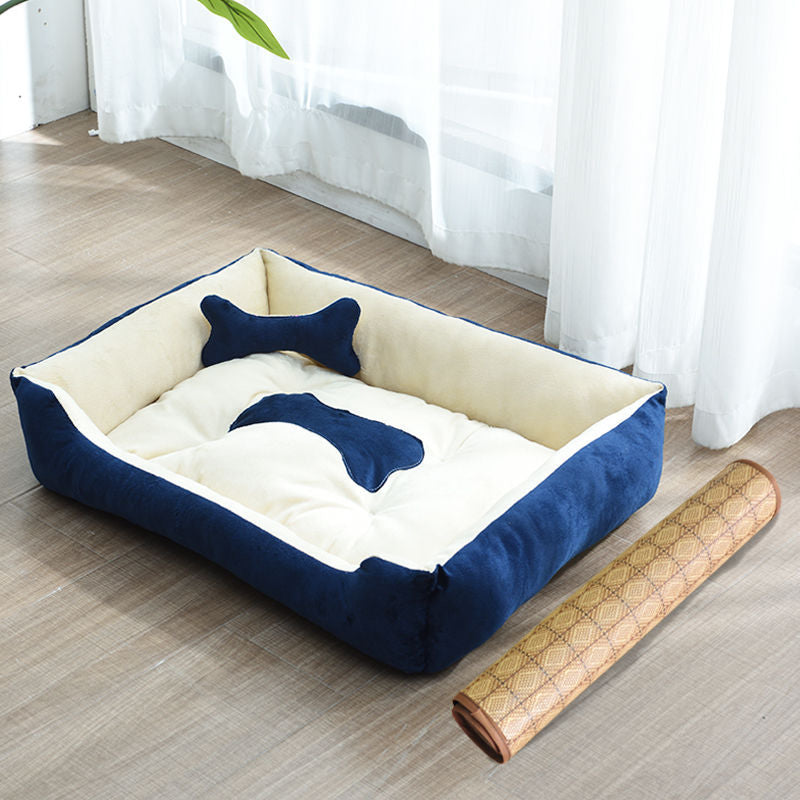Four Seasons Dog Bed with Bone Toys