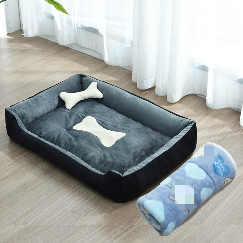 Four Seasons Dog Bed with Bone Toys