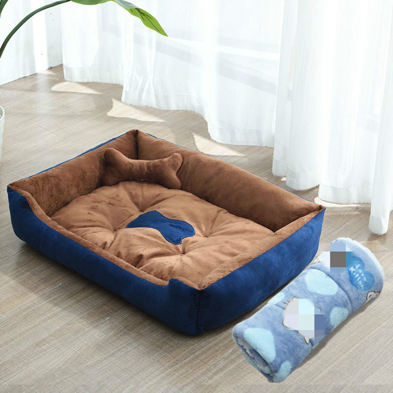 Four Seasons Dog Bed with Bone Toys