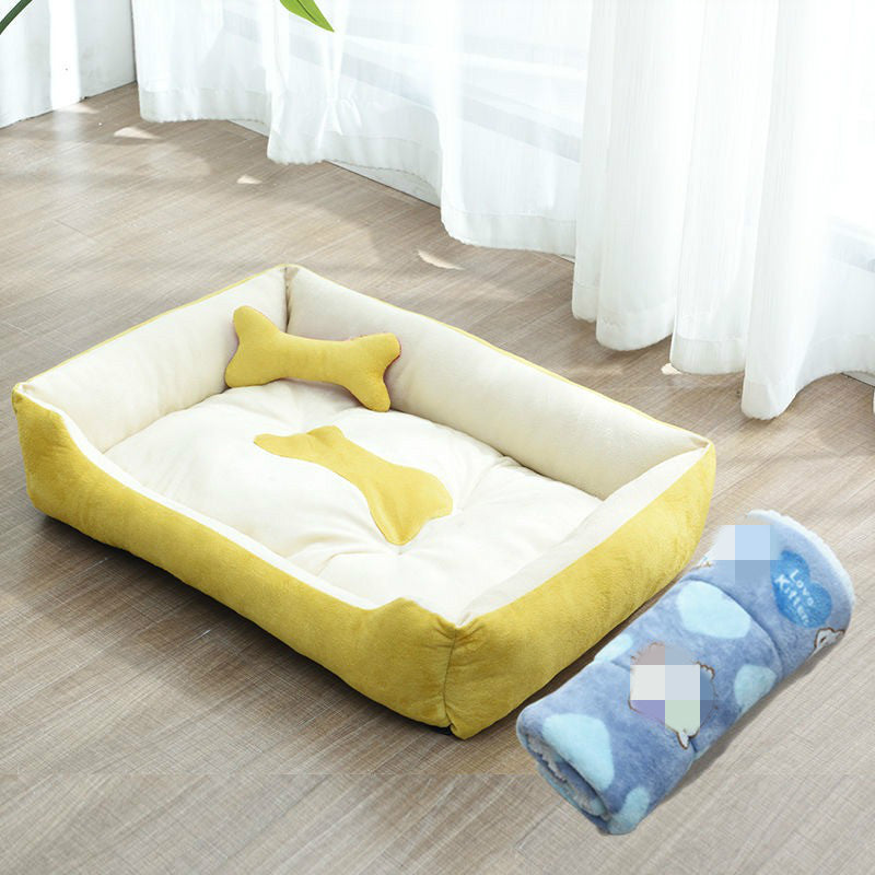 Four Seasons Dog Bed with Bone Toys