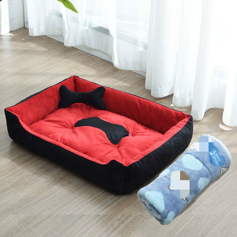 Four Seasons Dog Bed with Bone Toys