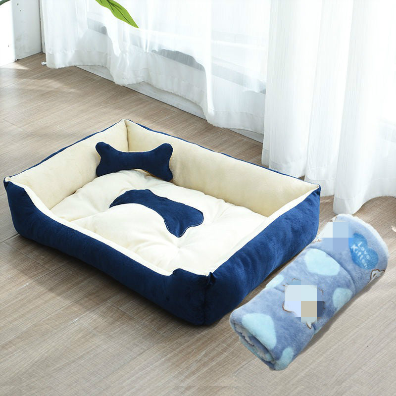 Four Seasons Dog Bed with Bone Toys