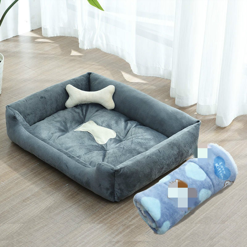 Four Seasons Dog Bed with Bone Toys