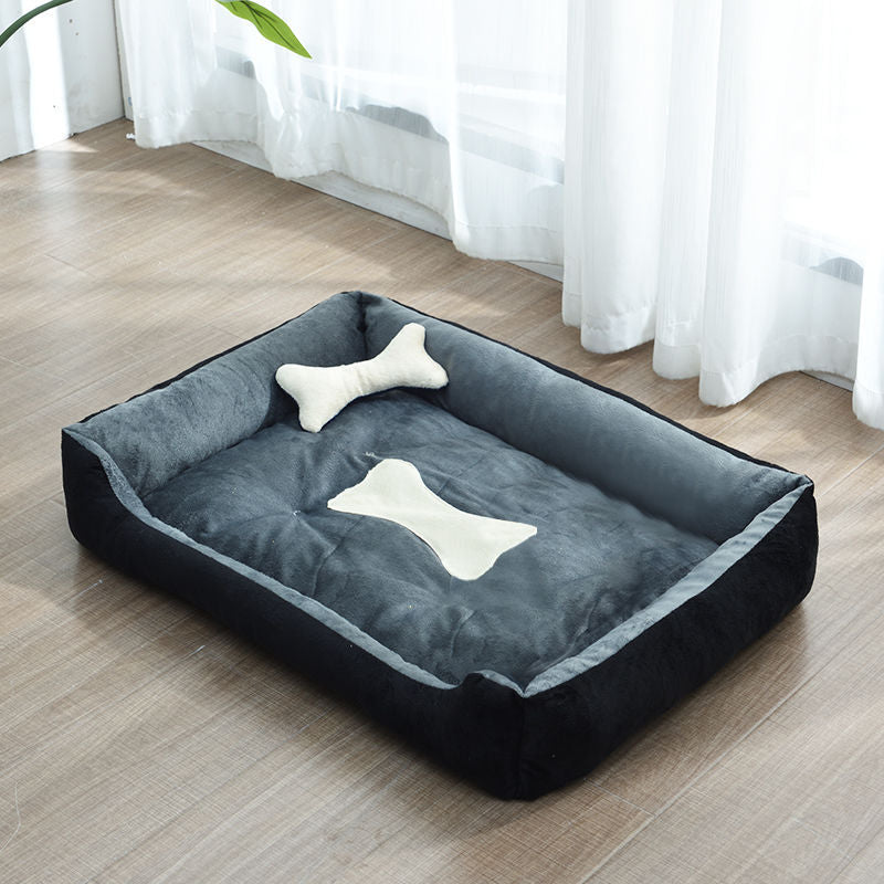 Four Seasons Dog Bed with Bone Toys
